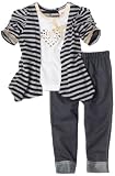 Little Lass Baby-Girls Infant Stripe and Heart 2-Piece Legging Set