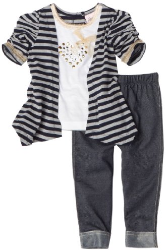 Little Lass Baby-Girls Infant Stripe and Heart 2-Piece Legging Set, Blue, 12 Months Little Lass Baby-Girls Infant Stripe and Heart 2-Piece Legging Set, Blue, 12 Months