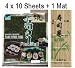 Seaweed Nori for Sushi Making - 4x10 Full Size Sheets (in + 1 Sushi Mat