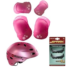 Razor Spark Scooter Pink Deluxe Youth Accessory Bundle (Fits Recommended Ages 8-14) by 
