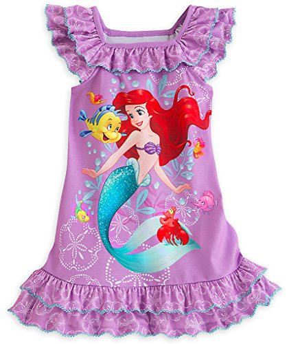 Disney Store Ariel BIg Girls' Purple Ruffles Nightgown