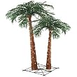 Lighted Natural Palm Tree Set with 400 Clear Lights - 4'/ 6'