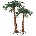 Lighted Natural Palm Tree Set with 400 Clear Lights - 4'/ 6'