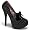 TEEZE-01, 5 3/4" Pump Black Satin-Pinstripe Size 6