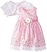 Youngland Baby Girls' Floral Print Dress with Lace Shrug