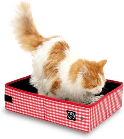 Portable Cat Litter Box//foldable/travel/drive/emergency/light Weight (Red)