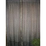 2 Brown Gray Floral Motifs Silk Sari Window Panels Drapes Curtains 84 Inches