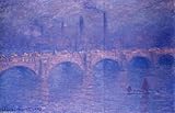IMAGE OF Ready to hang paintings on stretched canvas - Claude Monet - 24 x 16 inches - Waterloo Bridge, Ha...