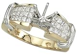 14K Two-Tone Gold Diamond Engagement Ring Semimount