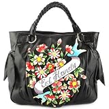 Eva Flowers N/S Tote - Black