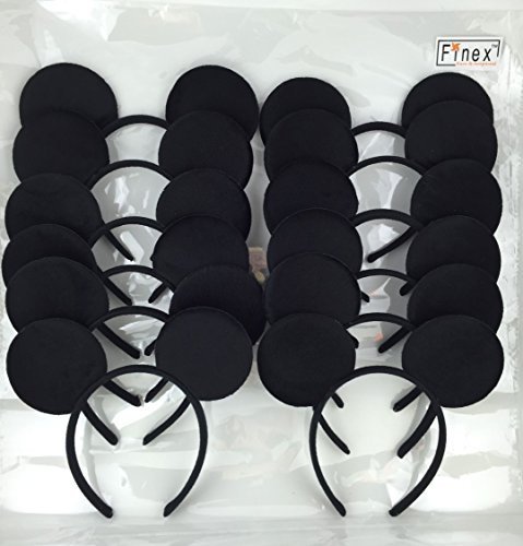 Finex® Set of 12 Mickey Minnie Mouse Costume Deluxe Fabric Ears Headband *Set of 12*