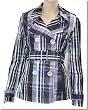 Nicole Benisti - Women's Purple/Grey Plaid Raincoat