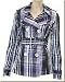 Nicole Benisti - Women's Purple/Grey Plaid Raincoat