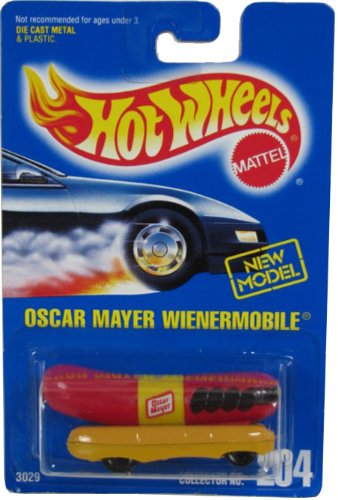 Best Price #204 Oscar Mayer Wienermobile 5-Hole Wheels '91 card Malaysia Collectible Collector Car Mattel Hot Wheels 1:64 Scale