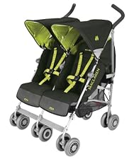 Maclaren Twin Techno Double Stroller - Black / Citrus