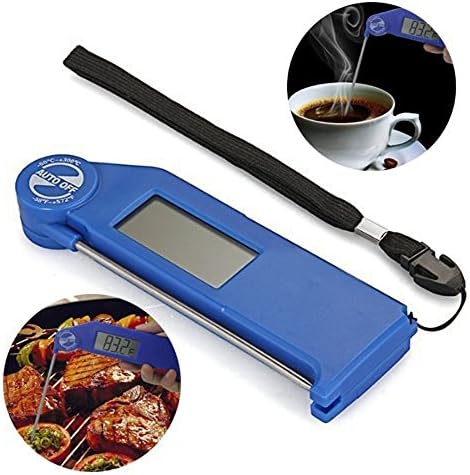 Bedrocker® Digital Grill Oven Meat Thermometer with Stainless Probe for Kitchen Cooking Baking, Fast Instant Reading BBQ Thermometer, Blue