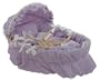 Lavender Chenille and White Trim Moses Basket