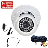 VideoSecu 700TVL Built-in Sony Effio CCD Infrared Outdoor Dome Security Camera Vandal Armor Day Night Vision Camera for CCTV DVR Surveillance System with Power Supply, Pre-Amp Mini Hidden Microphone and Video Audio Power Cable A77