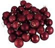 60ct Burgundy Shatterproof 4-Finish Christmas Ball Ornaments 2.5" (60mm)