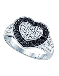 0.51CTW BLACK DIAMOND HEART RING