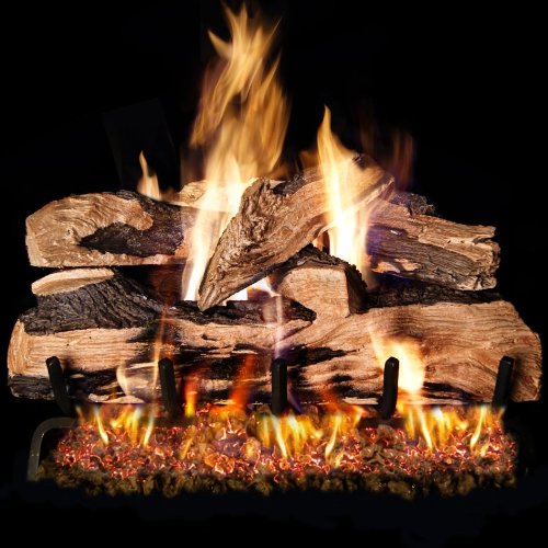 Peterson Real Fyre 24-inch Split Oak Designer Plus Log Set With Vented Natural Gas G4 Burner - Match Light