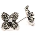 Judith Jack Morning Glory Button Earrings