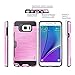 Profer Dual Layer Armor Holster Defender Full Body Protective Hybrid Case for Samsung Galaxy Note7 (Hot Pink)