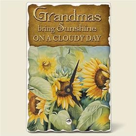 Tile Desk clock~ Grandmas Bring Sunshine ~Artworks Home Accents~ desk clocks~ code 490