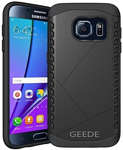 Galaxy s7 Case, GEEDE Slim Fit Shockproof Galaxy s7 Protective Case [Soft TPU Bumper][Hard PC Back] Dual Layer Armor Rubber Cover Case for Samsung Galaxy s7 4.7 inch (Black)