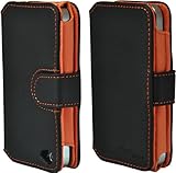 CrazyOnDigital Leather Flip Protector Case for Apple iPhone 4G (Folio Black ....