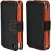 CrazyOnDigital Leather Flip Protector Case for Apple iPhone 4G - Folio Black - Fits AT&T iPhone