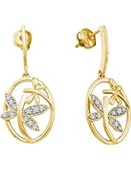 14KT Yellow Gold 0.12 CTW Diamond Fashion Earring