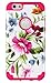iPhone 6, DandyCase 2in1 Hybrid High Impact Hard Pink & Blue Flower Pattern + Hot Pink Silicone Case Cover for Apple iPhone 6 (4.7