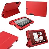 IGadgitz Red PU Leather Case Cover for Motorola Xoom 2 Media Edition Droid Xyboard 8.2" Android Tablet 16GB Wi-Fi 3G + Screen Protector