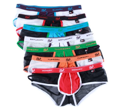 DESMIIT Men's Cotton Colorful Low Rise Brief Pack of 7
