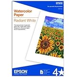 Epson Watercolor Paper Radiant, White, 13 x 19 Inches, 20 Sheets (S041351)