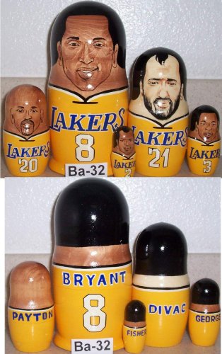 NBA Basketball Boston Celtics or Any Team Your Choice Russian Nesting Nested Stacking Doll 5 Pcs / 6-7 in