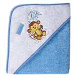 Luvable Friends Umbrella Animal Hooded Towel - Woven Terry, Blue
