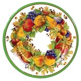 Caspari Set of 2 Pamela's Wreath Paper Salad Plate Package, Ivory