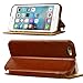 Jisoncase iPhone 6s Vintage Leather Stand Case Magnetic Flip Phone Cover for Apple iPhone 6/ 6s Brown (JS-I6S-05M20)
