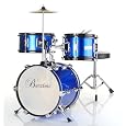 Barcelona Three-Piece 12-Inch DRM312 Kid's Drum Set with Cymbal, Seat and Sticks - Blue