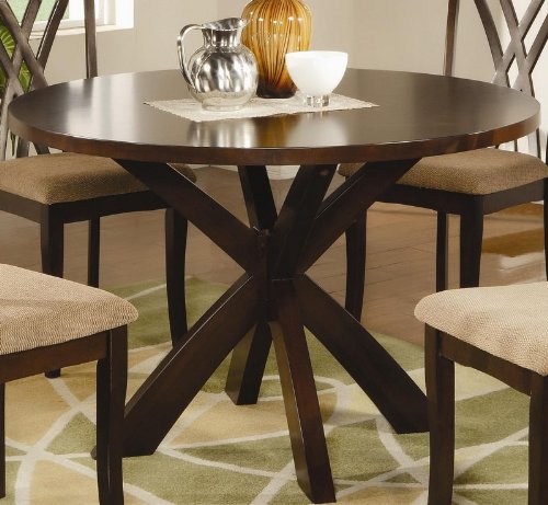 Round Dining Table Sleek Espresso Finish