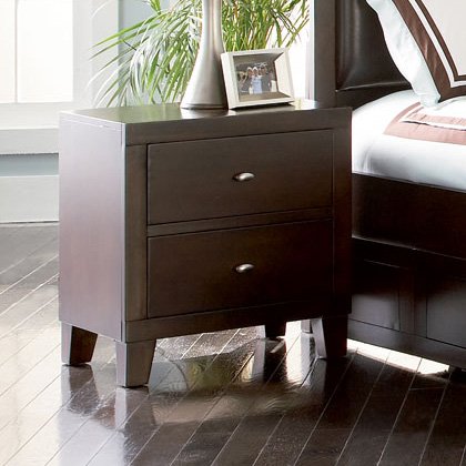 2 drawer Night stand in dark cappuccino finish