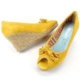 Produkt-Bild: TAMARIS Damen Peep Toe Pumps, Plateau, Keilabsatz, Echtleder, sun gelb