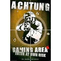 Poster Achtung - Gaming Area - Gr��e 61 x 91,5 cm - Maxiposter