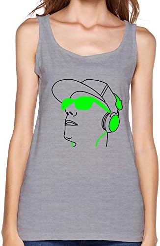 Women's Nerd Glasses Geek Face Eyes Sport Tank Tops Gray