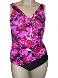 Womens Bb Plus Size Surplice Wrap One Piece Swimsuit - Tank Swimwear - Pink black - Black - Brown black Tribal 18-24