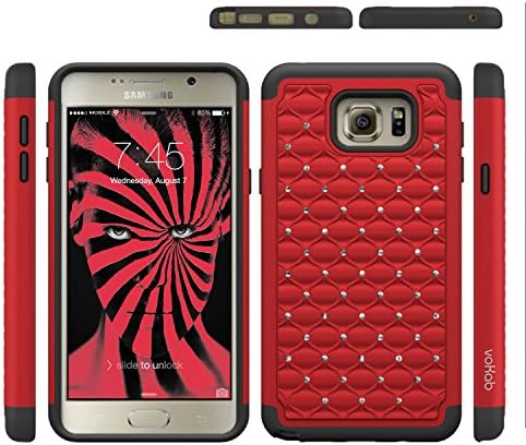 Samsung Galaxy Note 5 Bling Defender Case by Vokab, Hybrid Studded Crystal Rhinestone Diamond Bling Dual Layer Protection Cover for Samsung Galaxy Note 5 Lifetime Guarantee (Prissy Purple)