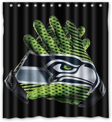 Custom Shower Curtain NFL Seattle Seahawks Vapor Glove Waterproof Fabric Bathroom Shower Curtain 66" x 72" by pege pig