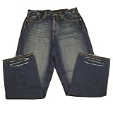 Marc Ecko - Ecko Unlimited Mens Washed Dark Blue Baggy Fit Jeans